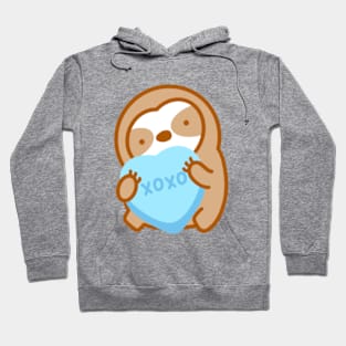 Cute Valentine XOXO Candy Heart Sloth Hoodie